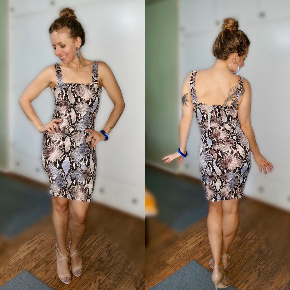 NWT snake skin printed bodycon dress